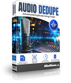 Duplicate Song Finder box - software that analyzes audio files to find and remove duplicate songs.